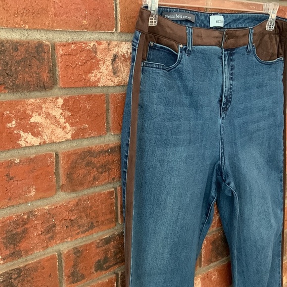 Ecru Brown Suede Los Felix Side Inset Ankle Jeans - Picture 6 of 8